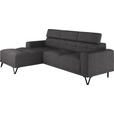 ECKSOFA Anthrazit Chenille  - Anthrazit/Schwarz, KONVENTIONELL, Textil/Metall (178/264cm) - Hom`in