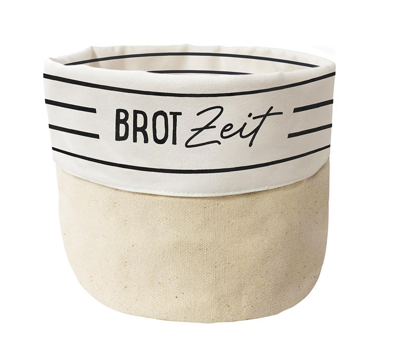 BROTKORB - Schwarz/Naturfarben, Basics, Textil (20/16cm)