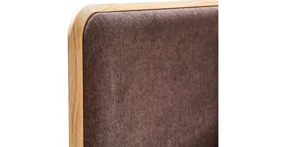 BETT 180/200 cm,  in Hellbraun, Wildeiche,  - Hellbraun/Wildeiche, Natur, Holz/Textil (180/200cm) - Linea Natura