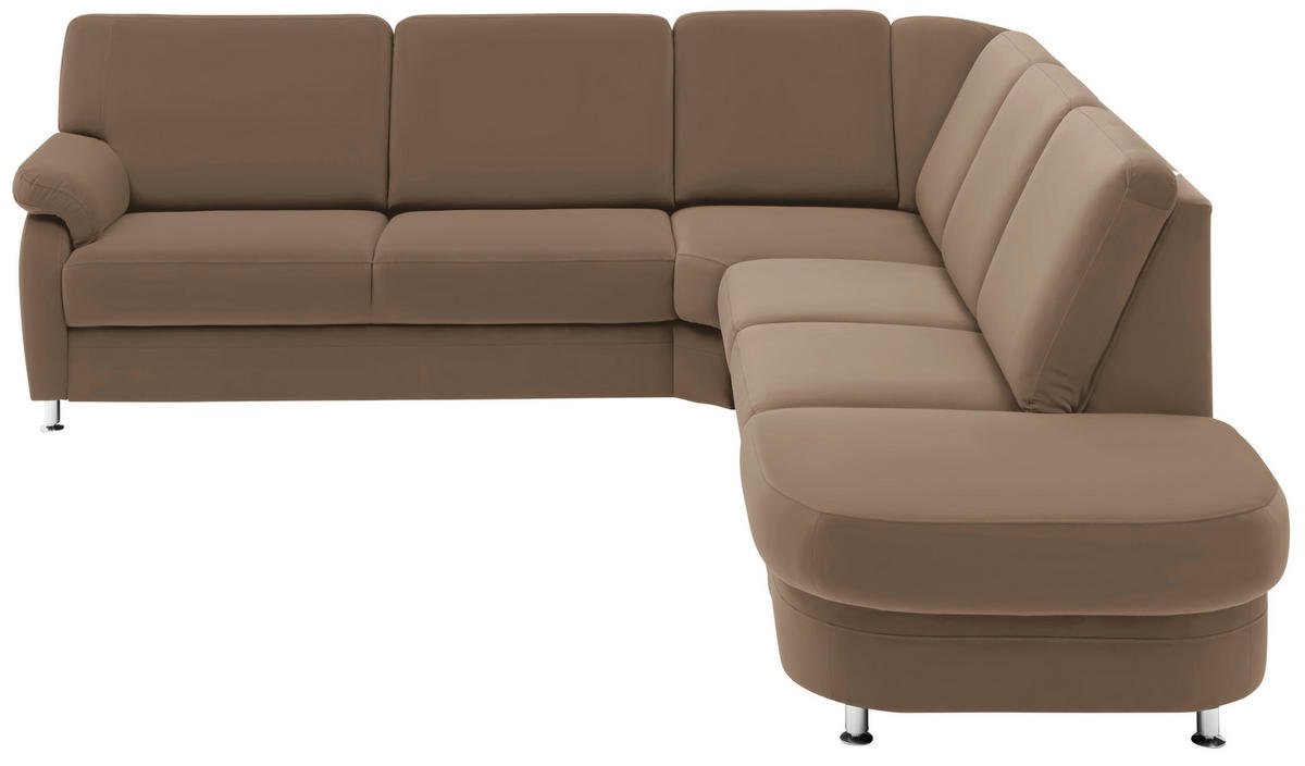 ECKSOFA  in Flachgewebe Braun  269/287 cm  - Alufarben/Braun, KONVENTIONELL, Textil/Metall (269/287cm) - Beldomo System