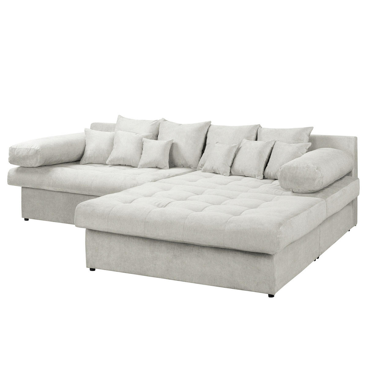 ECKSOFA Naomi Creme Mikrofaser Rückenkissen  - Creme/Schwarz, Design, Kunststoff/Textil (284/243cm) - P & B