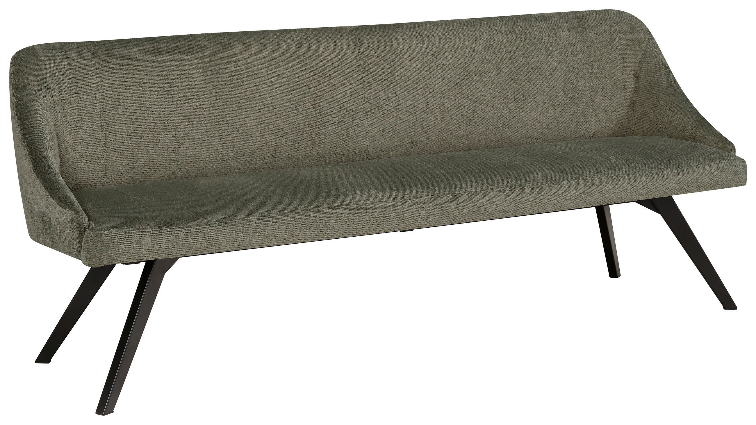 SITZBANK 190/86/63 cm  in Grün, Schwarz  - Schwarz/Grün, Design, Textil/Metall (190/86/63cm) - Moderano