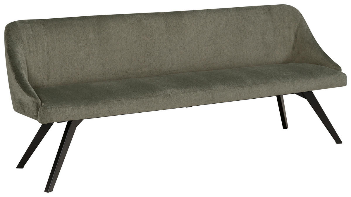 SITZBANK 190/86/63 cm  in Grün, Schwarz  - Schwarz/Grün, Design, Textil/Metall (190/86/63cm) - Moderano