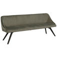 SITZBANK 140/86/63 cm  in Grün, Schwarz  - Schwarz/Grün, Design, Textil/Metall (140/86/63cm) - Moderano