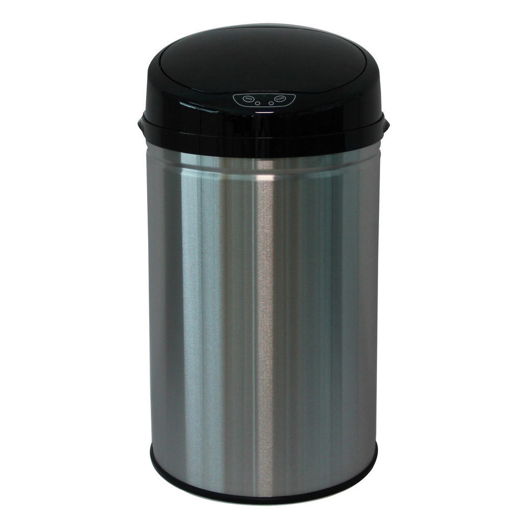 Mülleimer Inox Brushed 30l Edelstahl Schwarz/silber
