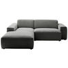 ECKSOFA Anthrazit Cord  - Anthrazit/Schwarz, Design, Kunststoff/Textil (189/230cm) - Pure Home Lifestyle