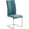 SCHWINGSTUHL  in Edelstahl Lederlook  - Edelstahlfarben/Petrol, Design, Textil/Metall (42/104/61cm) - MID.YOU