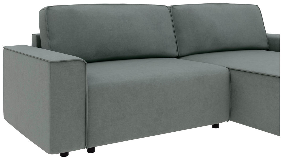 ECKSOFA in Struktur Grau  265/164 cm  - Schwarz/Grau, MODERN, Kunststoff/Textil (265/164cm) - Trendmanufaktur