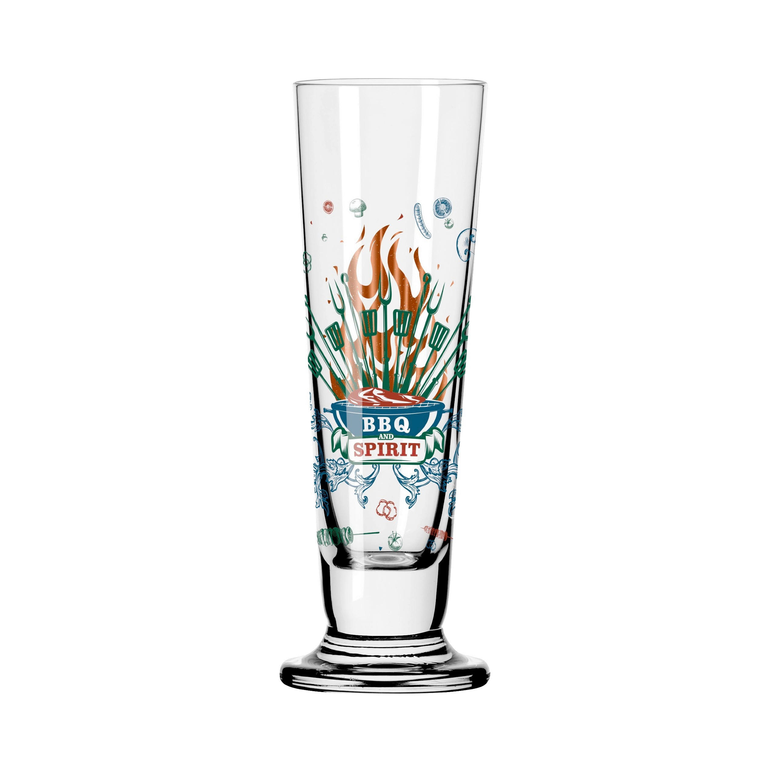 SCHNAPSGLAS 52 ml  - Blau/Rot, LIFESTYLE, Glas (3,5/3,5/11,3cm) - Ritzenhoff