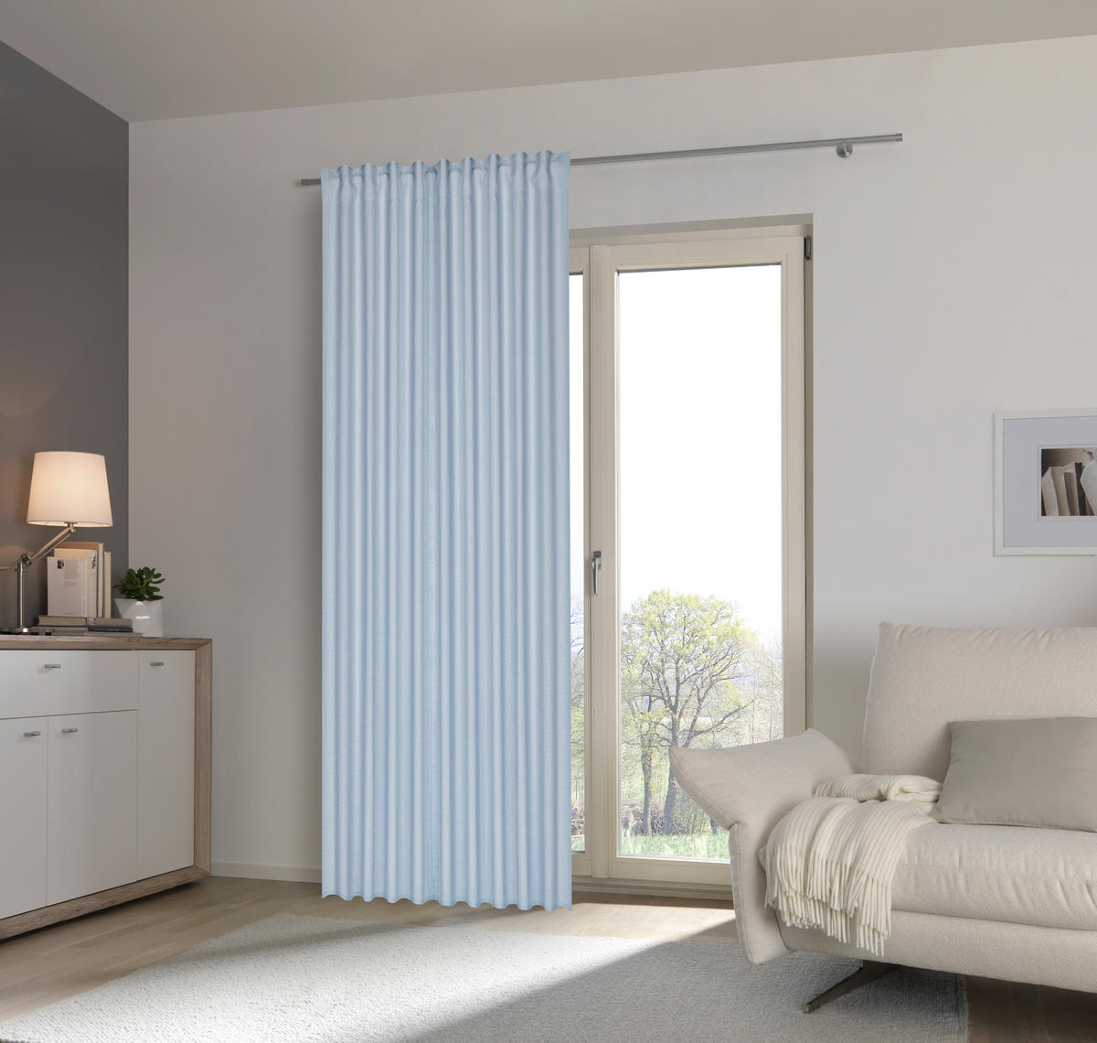 FERTIGVORHANG  blickdicht   135/255 cm  - Hellblau, Basics, Textil (135/255cm) - Esposa