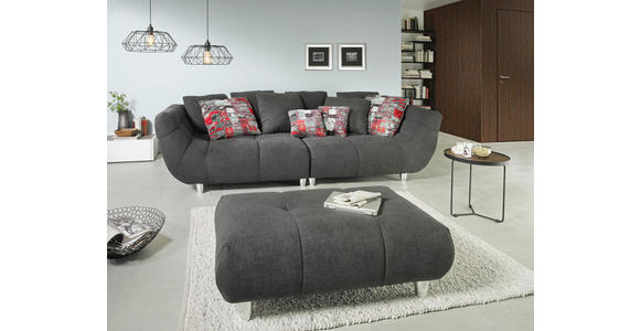 MEGASOFA in Textil Anthrazit, Multicolor - Chromfarben/Anthrazit, Design, Kunststoff/Textil (300/87/133cm) - Hom`in