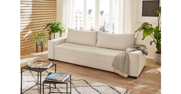 SCHLAFSOFA Cord Naturfarben Rückenkissen, Bettkasten, Schlaffunktion, Rücken echt, Liegefläche im Originalstoff  - Schwarz/Naturfarben, KONVENTIONELL, Kunststoff/Textil (240/72/95cm) - Carryhome