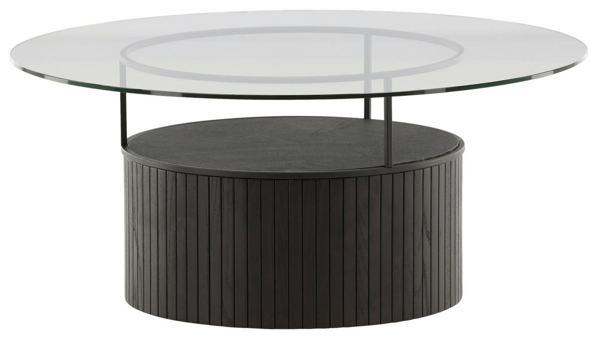 COUCHTISCH in Holz, Glas 90/90/40 cm  - Klar/Schwarz, Design, Glas/Holz (90/90/40cm) - Livetastic