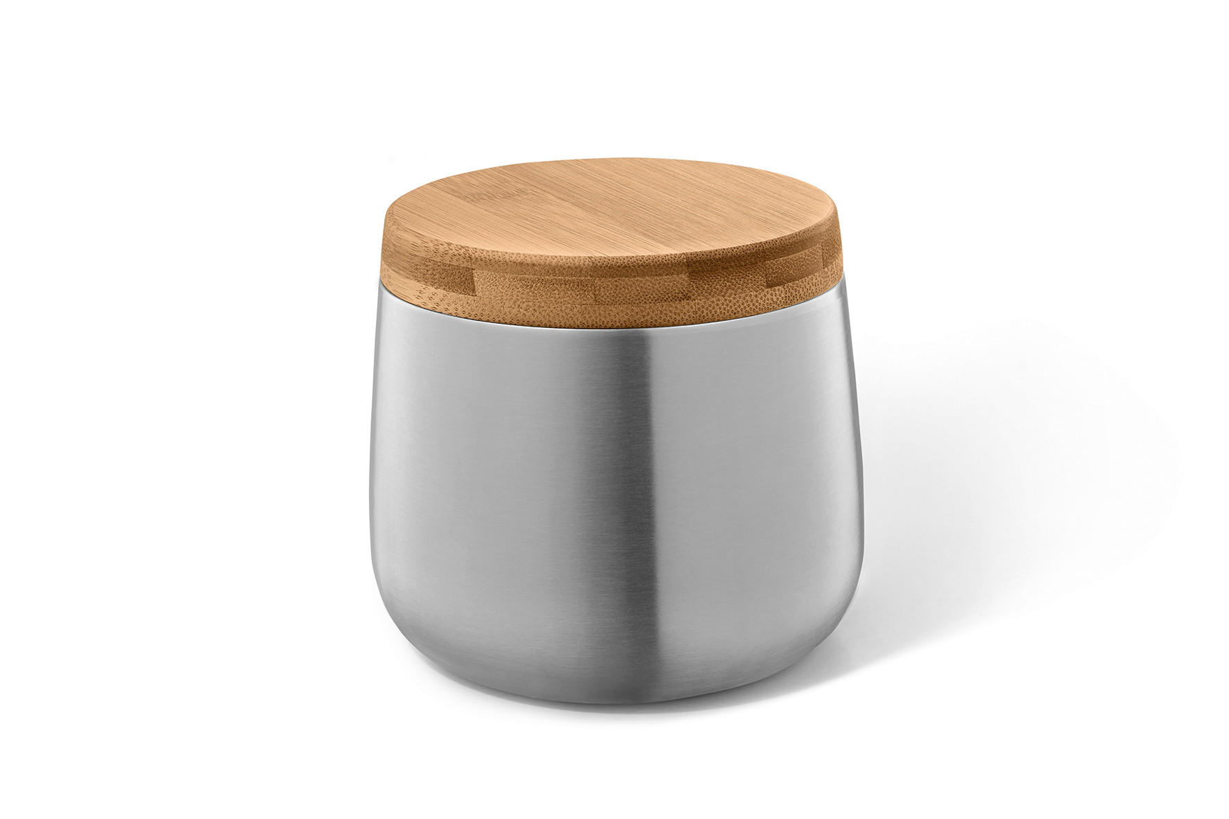 POSODA ZA SHRANJEVANJE        11/9,5 cm      - barve nerjavečega jekla, Basics, kovina/les (11/9,5cm) - Zack