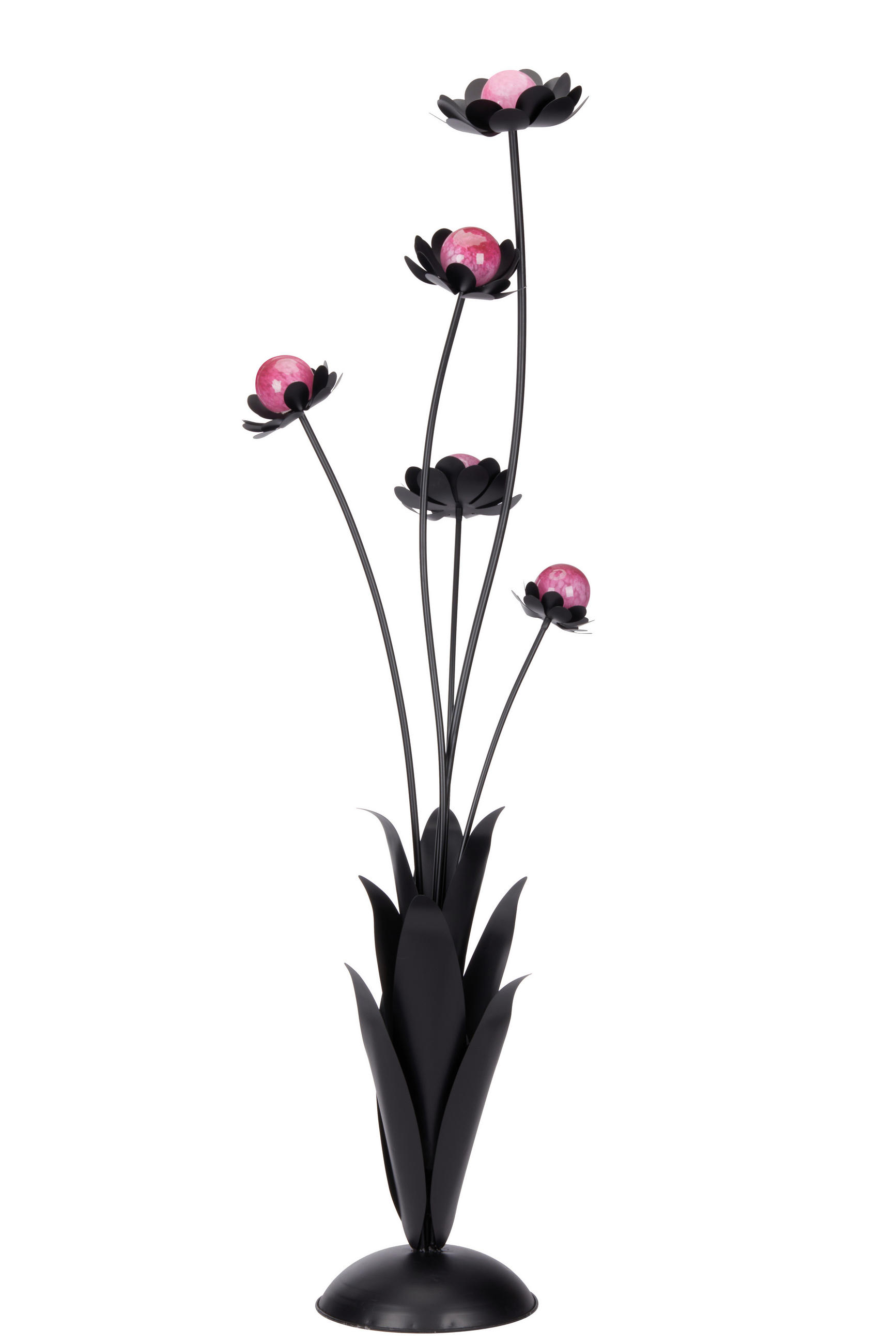 DEKOBLUME - Lila/Schwarz, Basics, Glas/Metall (46/164/36cm) - Ambia Home