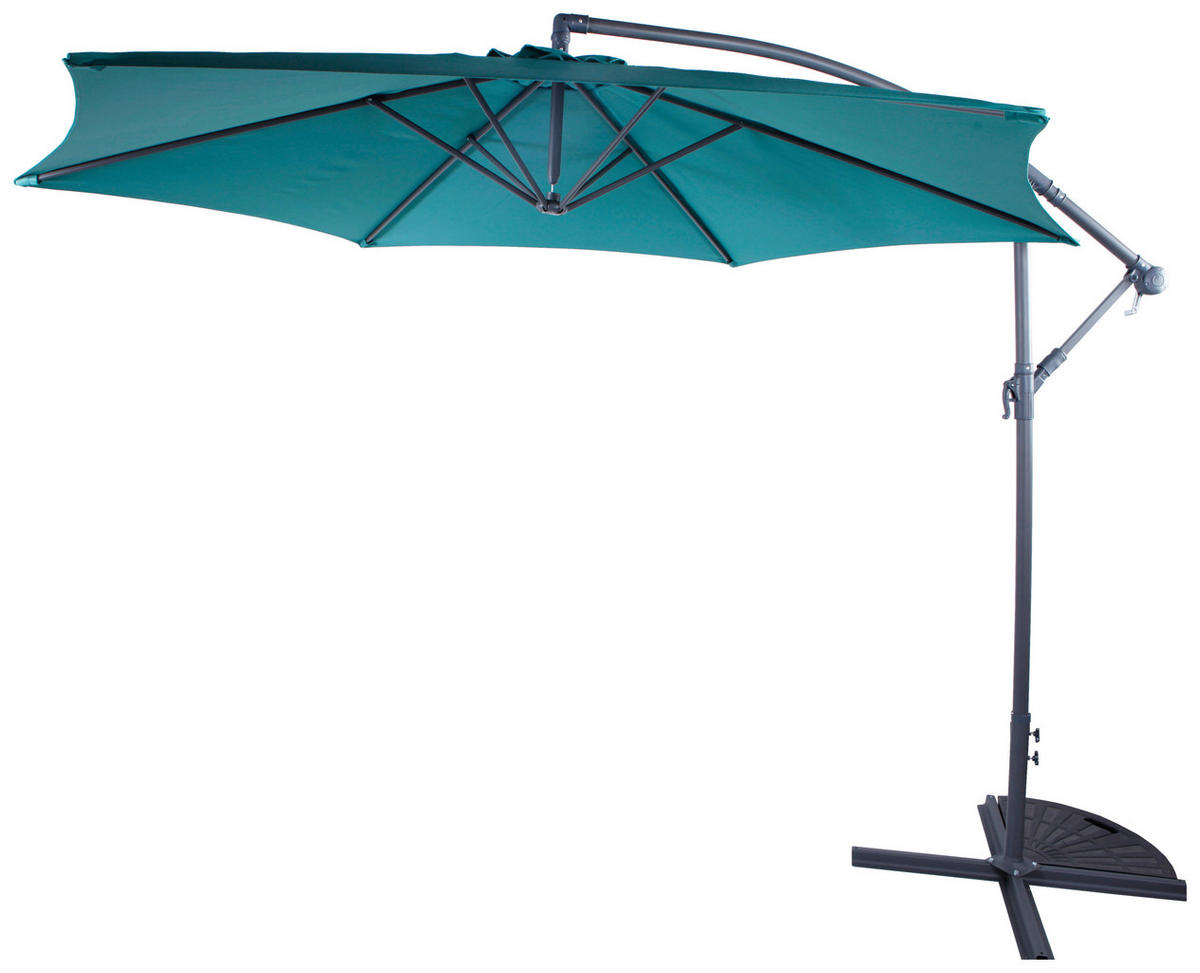 Umbrelă Cu Picior Lateral  300/300 cm  - albastru/verde, Modern, metal/textil (300/300cm) - Xora