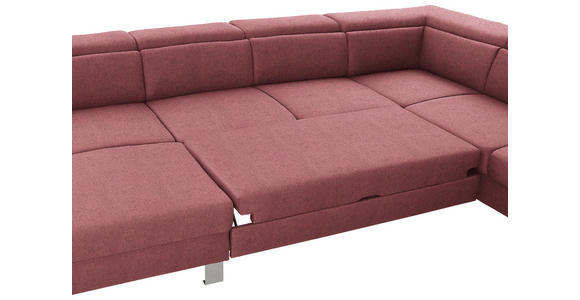 WOHNLANDSCHAFT in Webstoff Hellrot  - Hellrot/Silberfarben, Design, Textil/Metall (168/320/226cm) - Xora