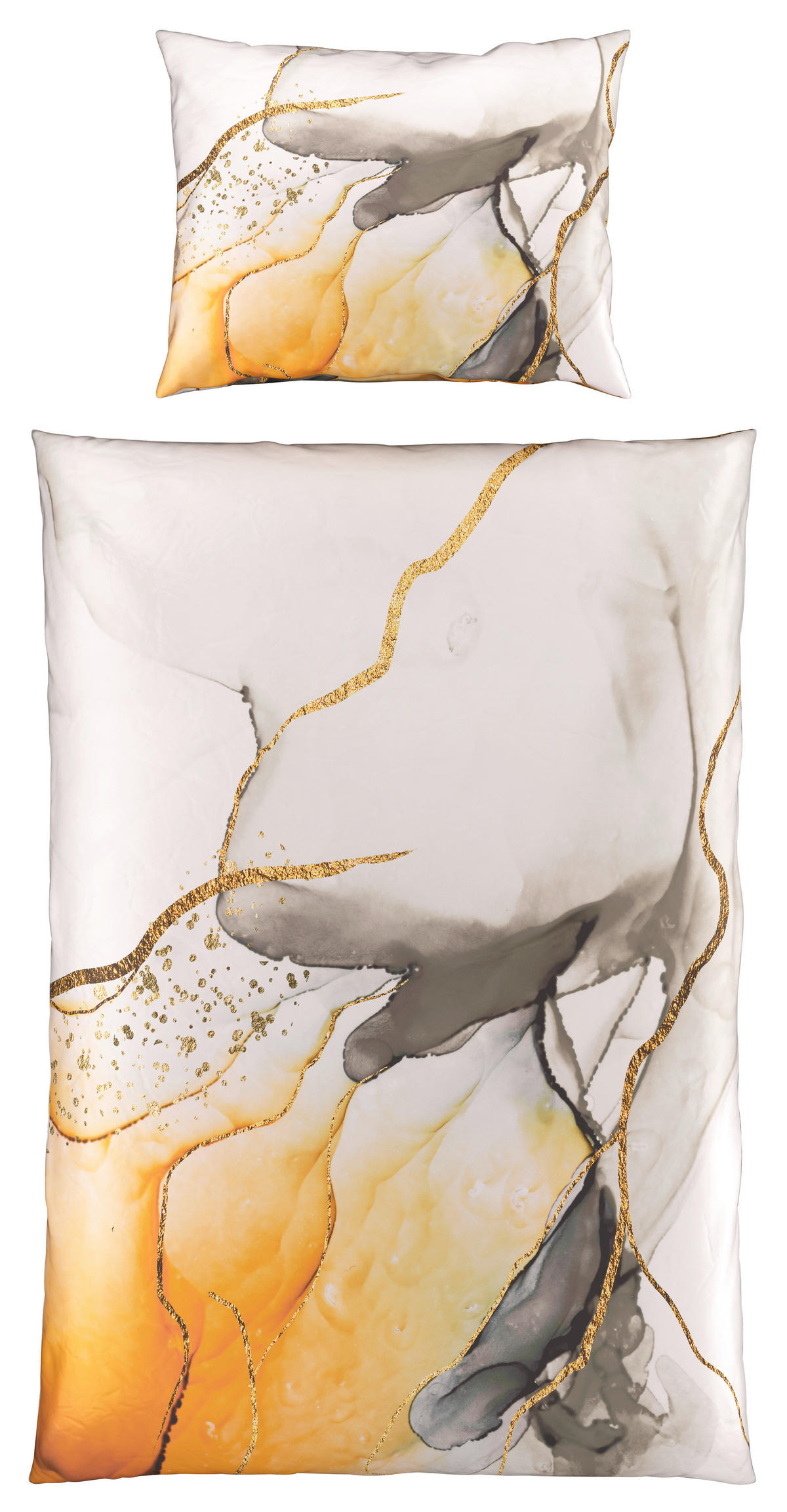 OBOJSTRANNÁ POSTEĽNÁ BIELIZEŇ, satén, zlatá, 140/200 cm - zlatá, Design, textil (140/200cm) - Novel