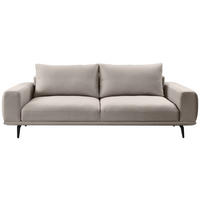 3-SITZER-SOFA in Webstoff Hellbraun  - Hellbraun/Schwarz, Modern, Textil/Metall (242/89/115cm) - MID.YOU