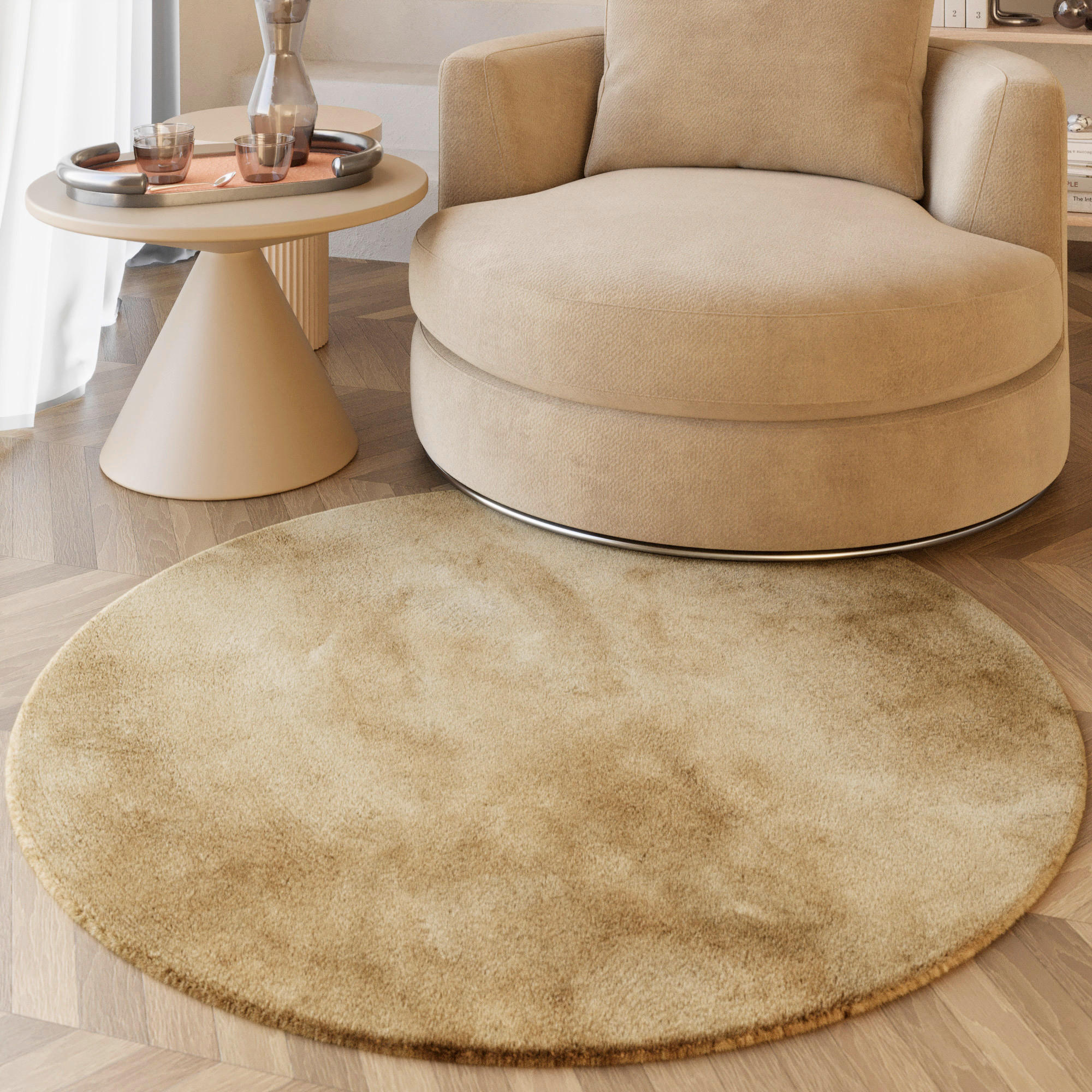 HOCHFLORTEPPICH 100 cm ESP-4377-10 Beige  - Beige, KONVENTIONELL, Textil (100cm) - Esprit
