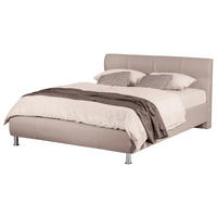 KÁRPITOZOTT ÁGY  barna  - krómszínű/barna, Konventionell, faalapú anyag/textil (167/95/218cm) - Hom`in