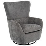 SESSEL in Chenille Anthrazit  - Anthrazit/Schwarz, Design, Textil/Metall (80/100/85cm) - Carryhome