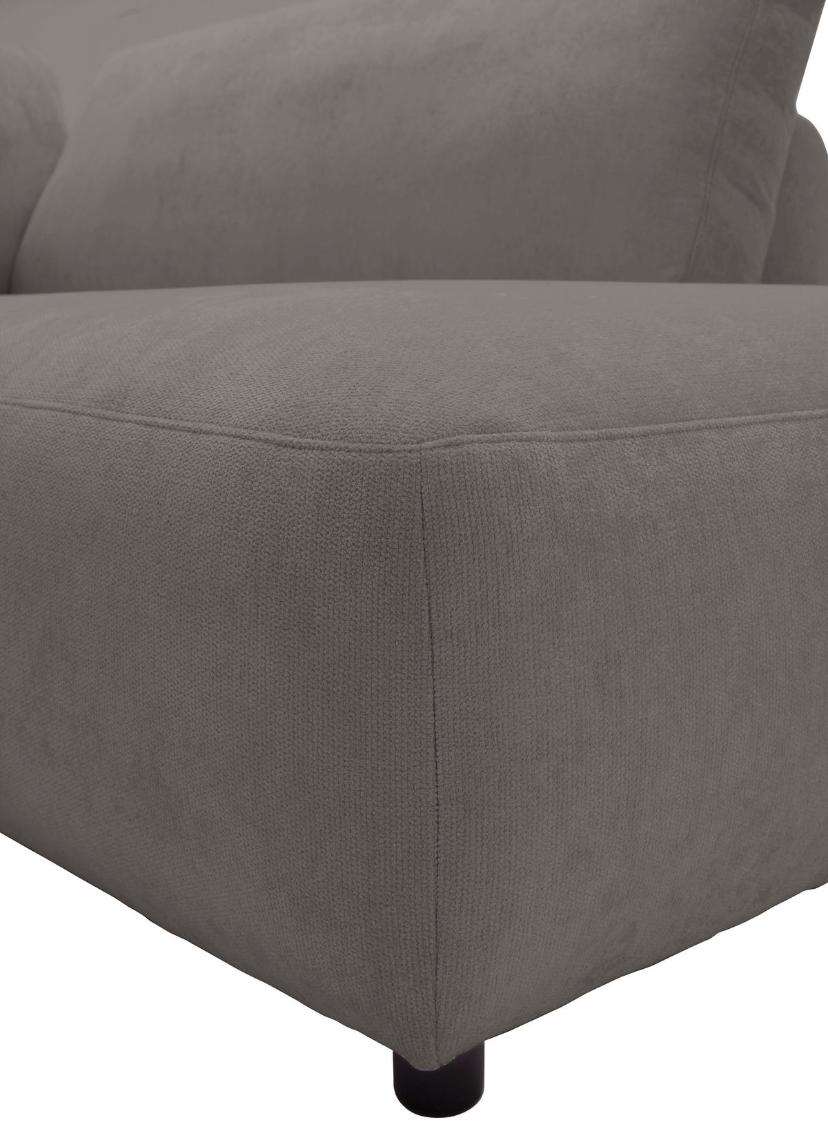 ECKSOFA  in Chenille Grau  307/224 cm  - Schwarz/Grau, KONVENTIONELL, Kunststoff/Textil (307/224cm) - Hom`in