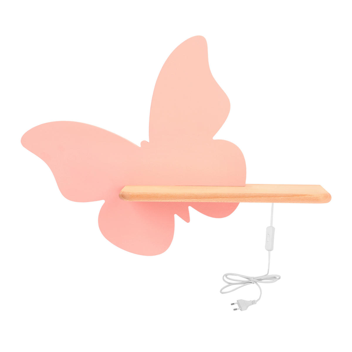 VÄGGLAMPA FÖR BARN Butterfly 40/12/29.5 cm   - pink, Basics, metall/trämaterial (40/12/29.5cm)