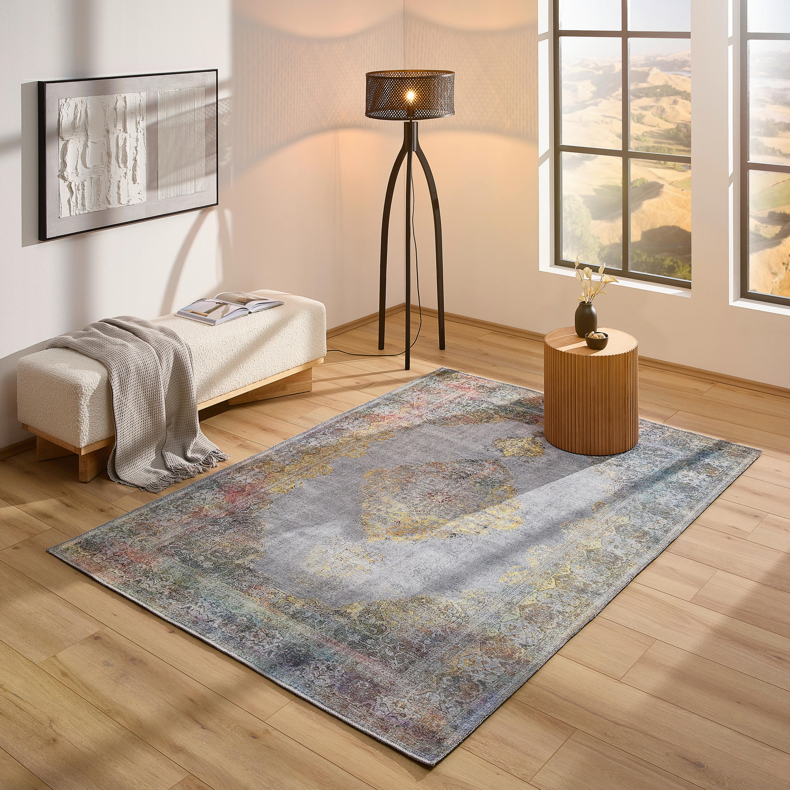 VINTAGE-TEPPICH 170/230 cm Grau, Multicolor  - Multicolor/Grau, LIFESTYLE, Textil (170/230cm) - Novel
