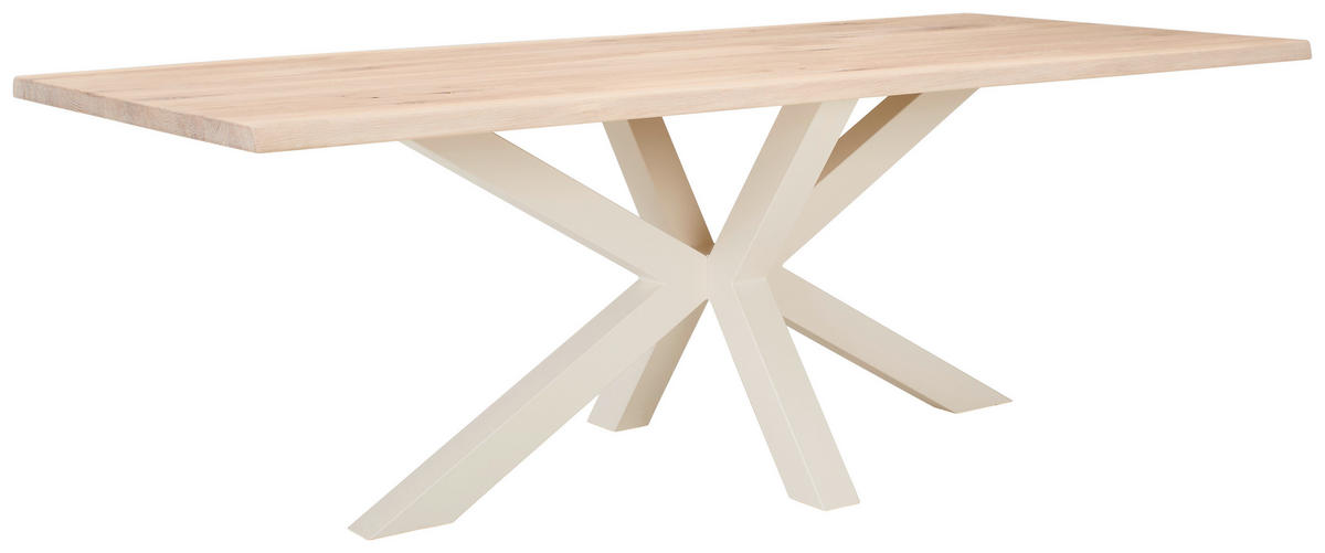 ESSTISCH in Holz 220/100/75 cm  - Eiche Bianco/Creme, LIFESTYLE, Holz/Metall (220/100/75cm) - Niels Andersson