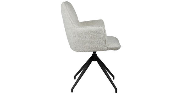ARMLEHNSTUHL in Eisen Chenille - Beige/Schwarz, Design, Textil/Metall (59/89,5/63cm) - Novel