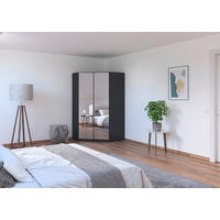 HÖRNGARDEROB 117/197/104 cm  - kromfärg/grå, Modern, trämaterial (117/197/104cm) - Rauch Möbel