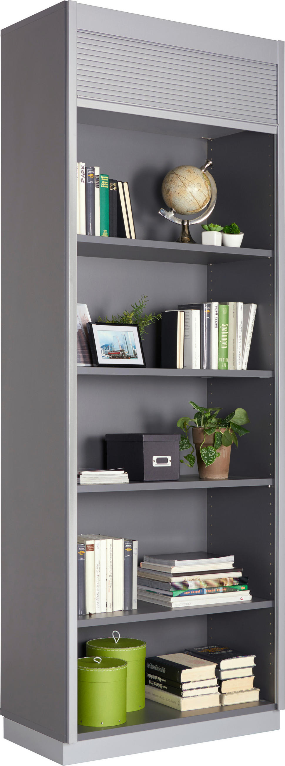 AKTENSCHRANK Graphitfarben, Alufarben  - Alufarben/Graphitfarben, KONVENTIONELL, Holzwerkstoff (80/215,6/42cm) - Venda