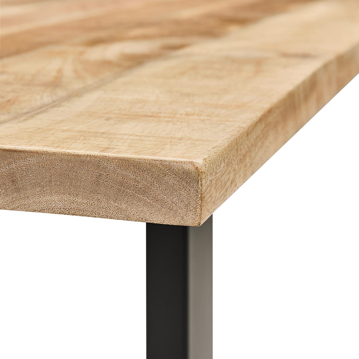 ESSTISCH Mangoholz vollmassiv rechteckig Naturfarben, Schwarz  - Schwarz/Naturfarben, LIFESTYLE, Holz/Metall (180/90/76cm) - Landscape