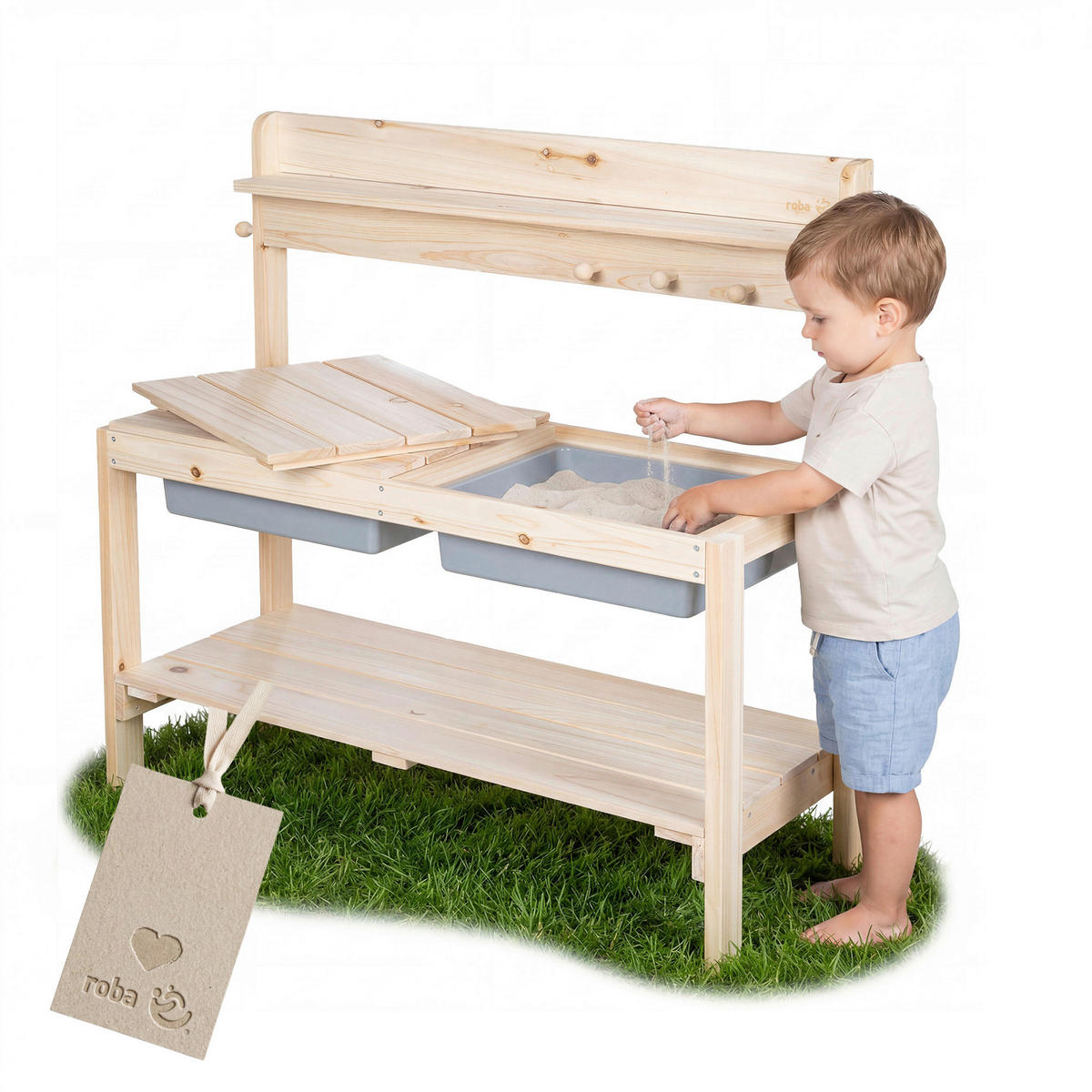 MATSCHKÜCHE  - Naturfarben, Basics, Holz/Kunststoff (89,5/88,5/35cm) - Roba