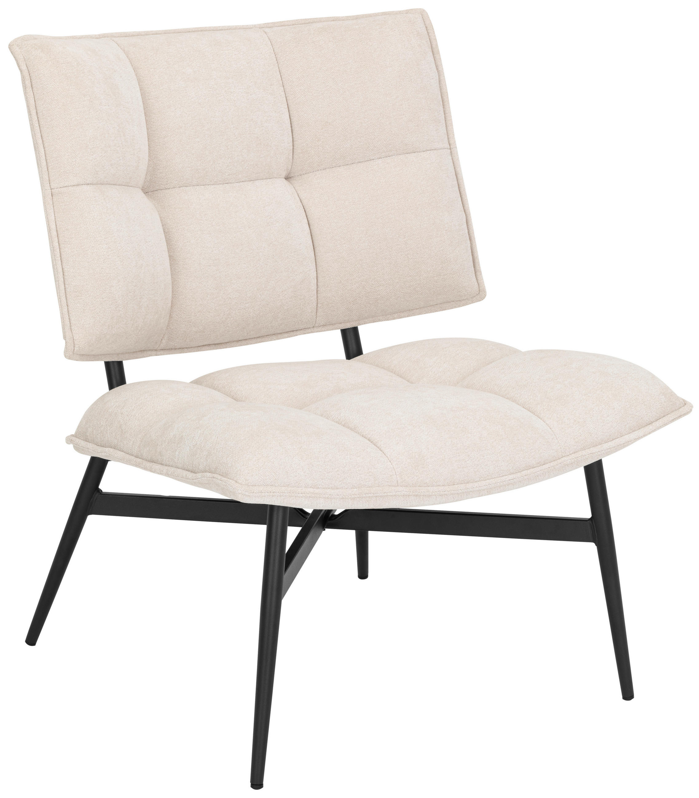 SESSEL Webstoff Creme    - Creme/Schwarz, MODERN, Textil/Metall (70/80/74cm) - P & B