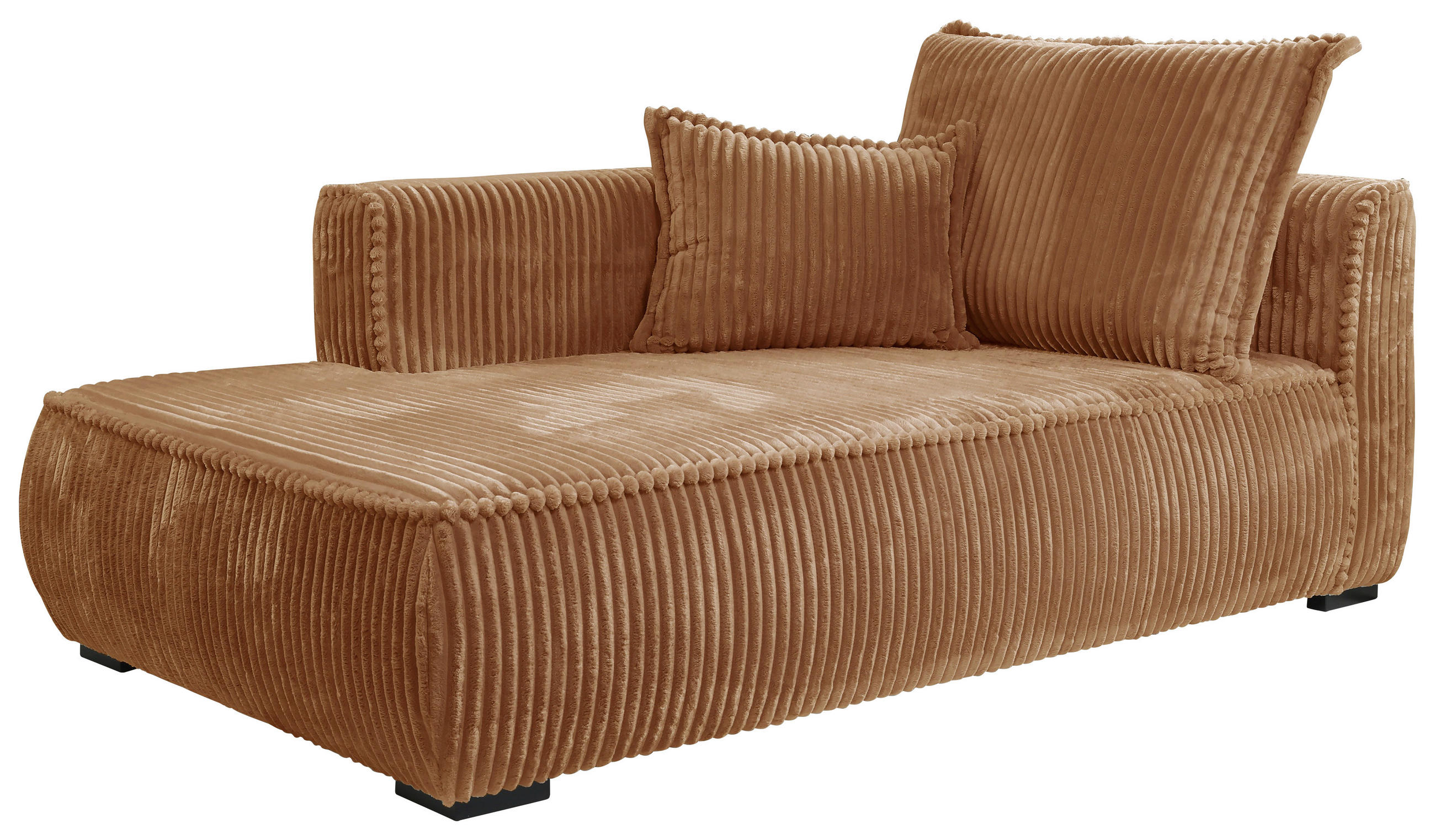 RÉCAMIERE in Cord Rostfarben  - Rostfarben/Schwarz, Design, Holz/Textil (207/75/121cm) - MID.YOU