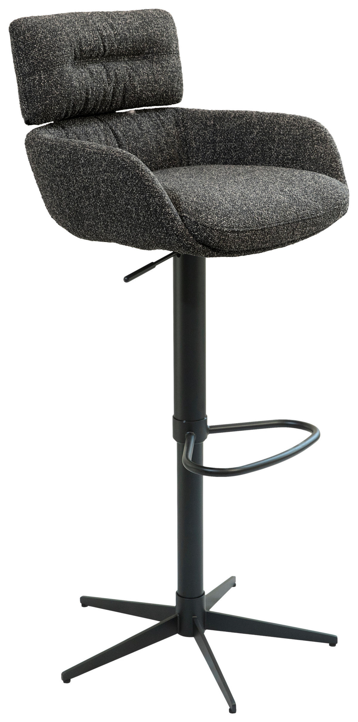 BAROVÁ STOLIČKA, čierna, tmavosivá - čierna/tmavosivá, Design, kov/textil (54/105/53cm) - Dieter Knoll