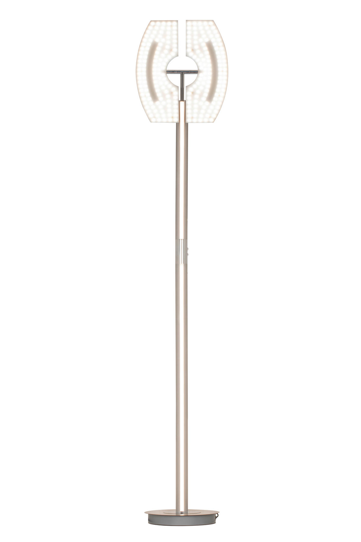 STOJACIA LED LAMPA, 44/38/183 cm - biela/chrómová, Basics, kov/plast (44/38/183cm) - Dieter Knoll