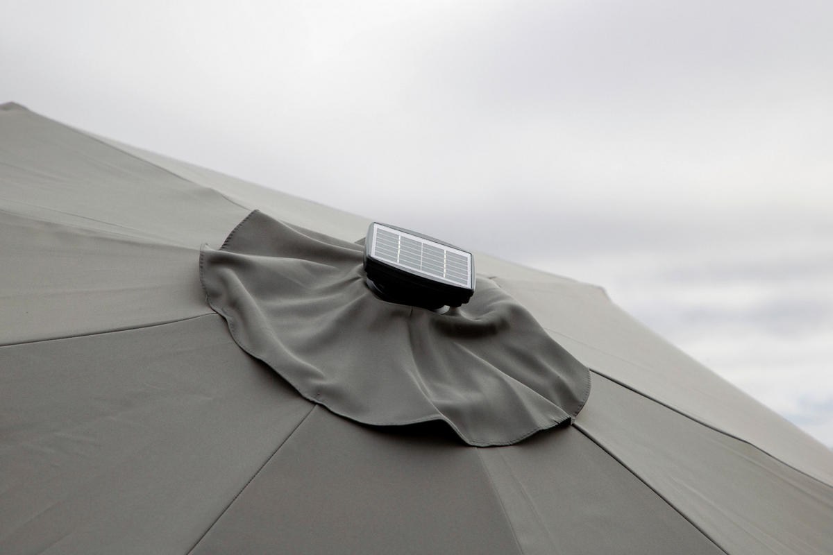 SONNENSCHIRM 270 cm  - Schwarz/Grau, KONVENTIONELL (270/241/270cm) - Gardenson