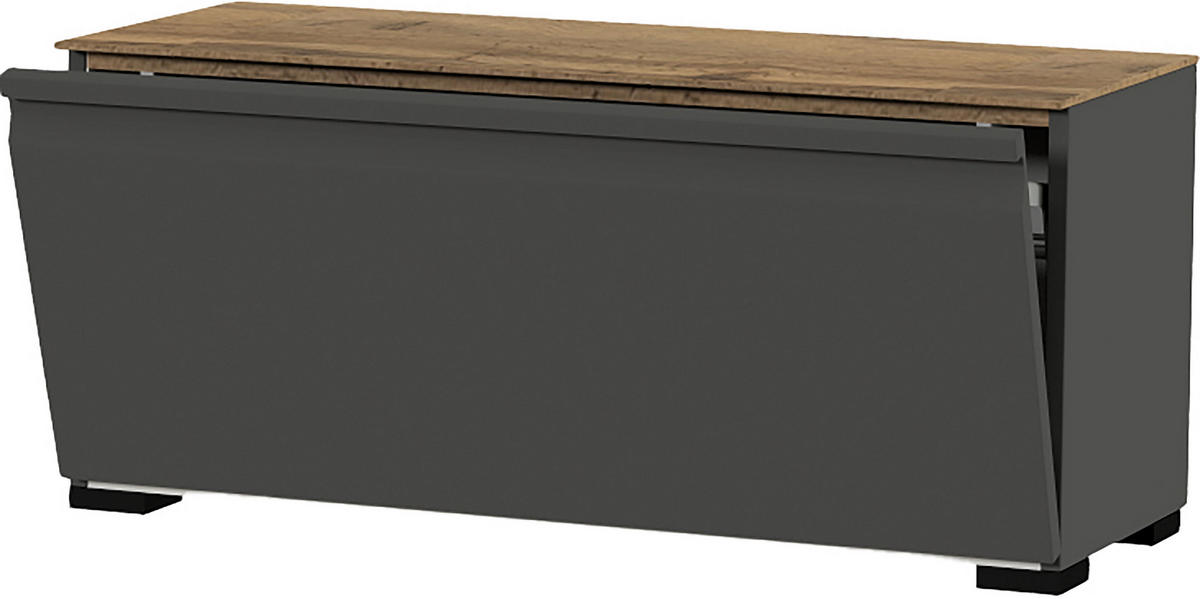 KLUPA ZA PREDSOBLJE  antracit, boje hrasta  drvni materijal  - boje hrasta/crna, Design, drvni materijal/plastika (93/42/36cm) - Dieter Knoll