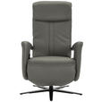 RELAXSESSEL in Leder Dunkelgrau  - Dunkelgrau/Schwarz, Design, Leder/Metall (71/112/83cm) - Dieter Knoll