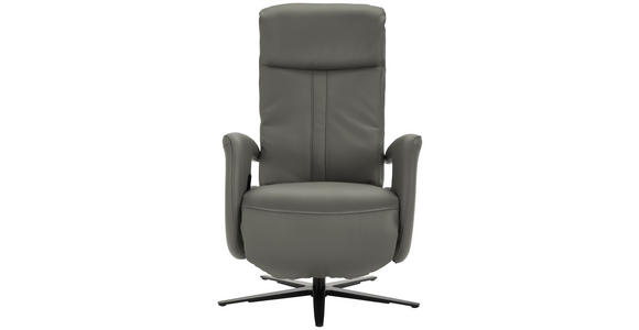 RELAXSESSEL in Leder Dunkelgrau  - Dunkelgrau/Schwarz, Design, Leder/Metall (71/112/83cm) - Dieter Knoll