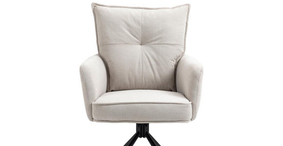 ARMLEHNSTUHL in Eisen Cord - Beige, Design, Textil/Metall (60/95/67cm) - Novel
