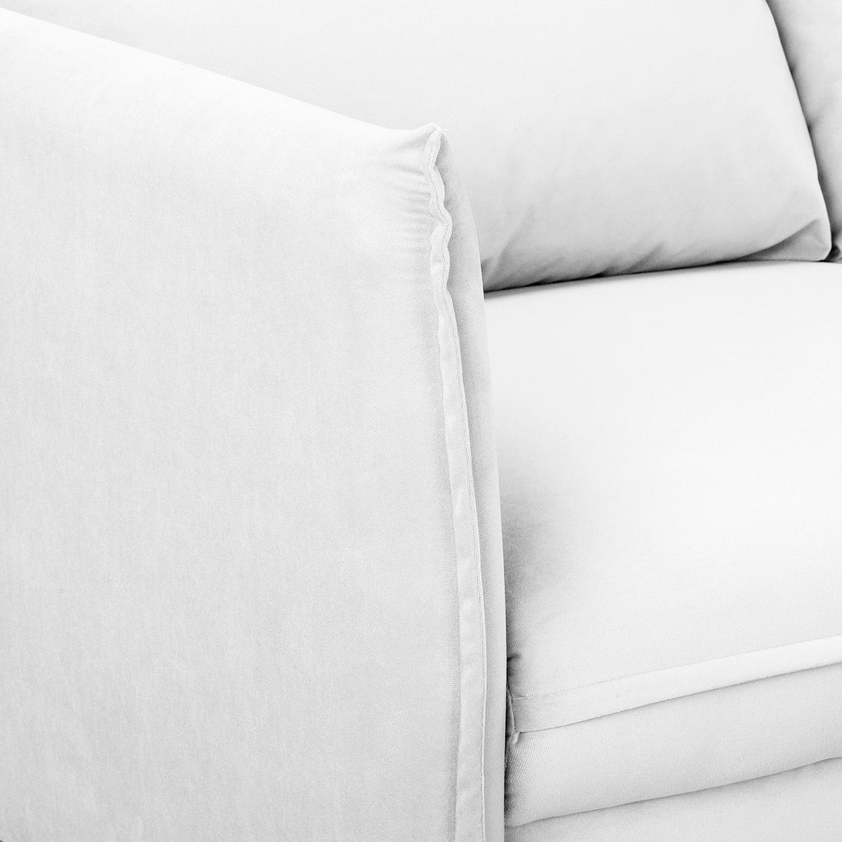 2-SITZER-SOFA Samt Weiss  - Weiss/Schwarz, Design, Holz/Textil (138/86/100cm) - P & B