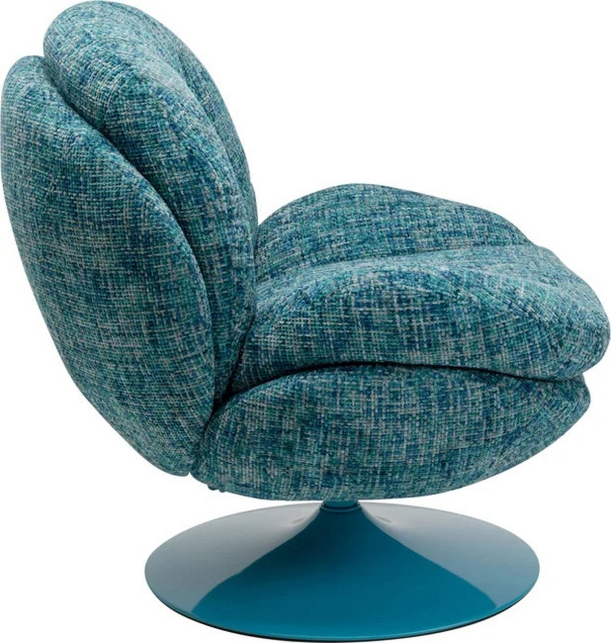 SESSEL in Struktur Blau  - Blau, Design, Textil/Metall (84/86/89cm) - Kare-Design