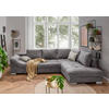 ECKSOFA Grau Cord  - Silberfarben/Grau, Design, Holz/Textil (298/202cm) - MID.YOU