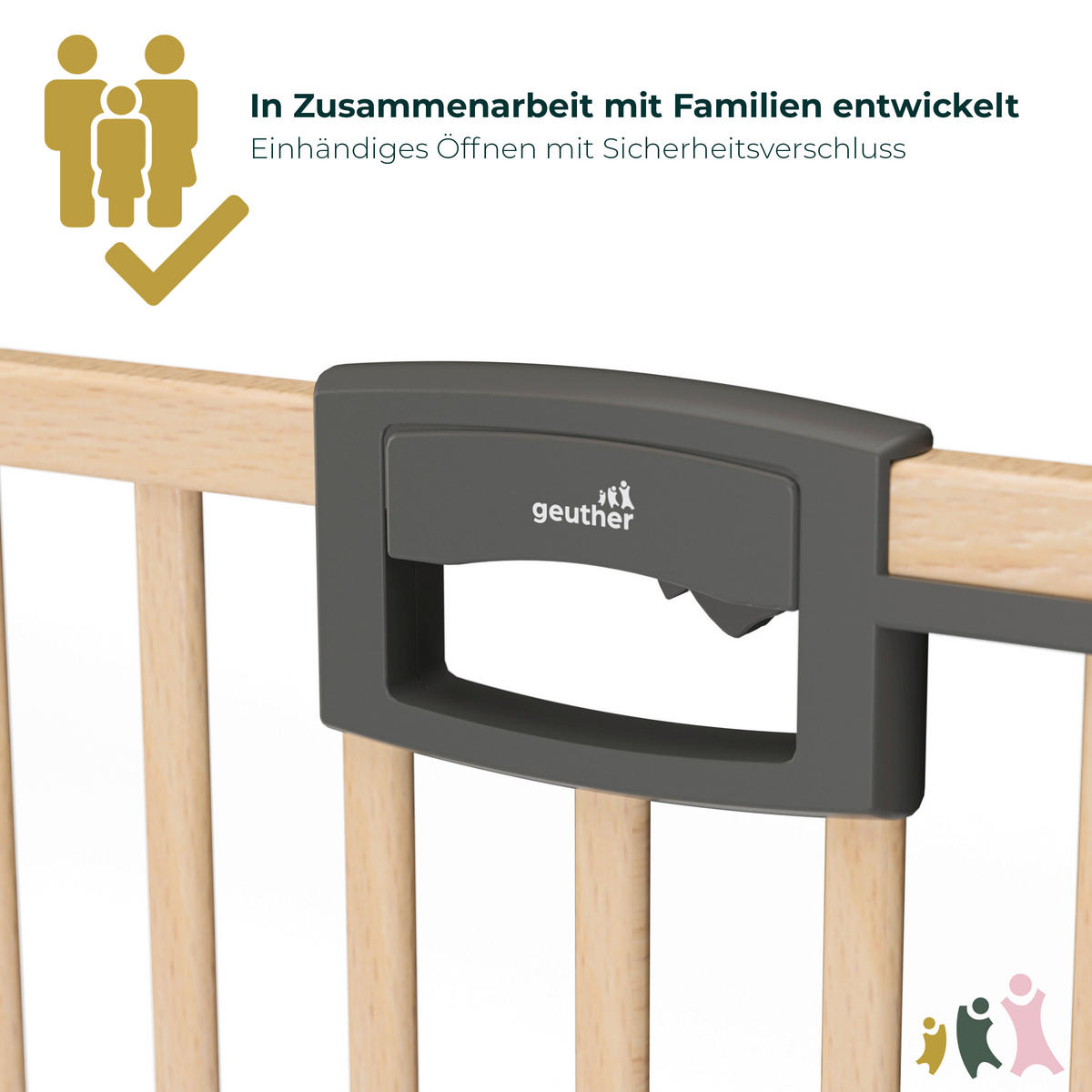 TÜRSCHUTZGITTER  - Anthrazit/Buche Kolonial, Basics, Holz/Metall (88,5cm) - Geuther