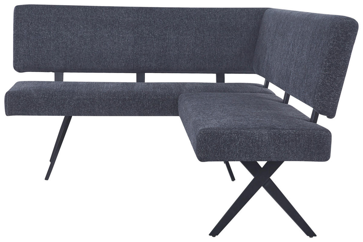 ECKBANK 150/190 cm  in Dunkelgrau  - Dunkelgrau/Schwarz, KONVENTIONELL, Textil/Metall (150/190cm) - MID.YOU