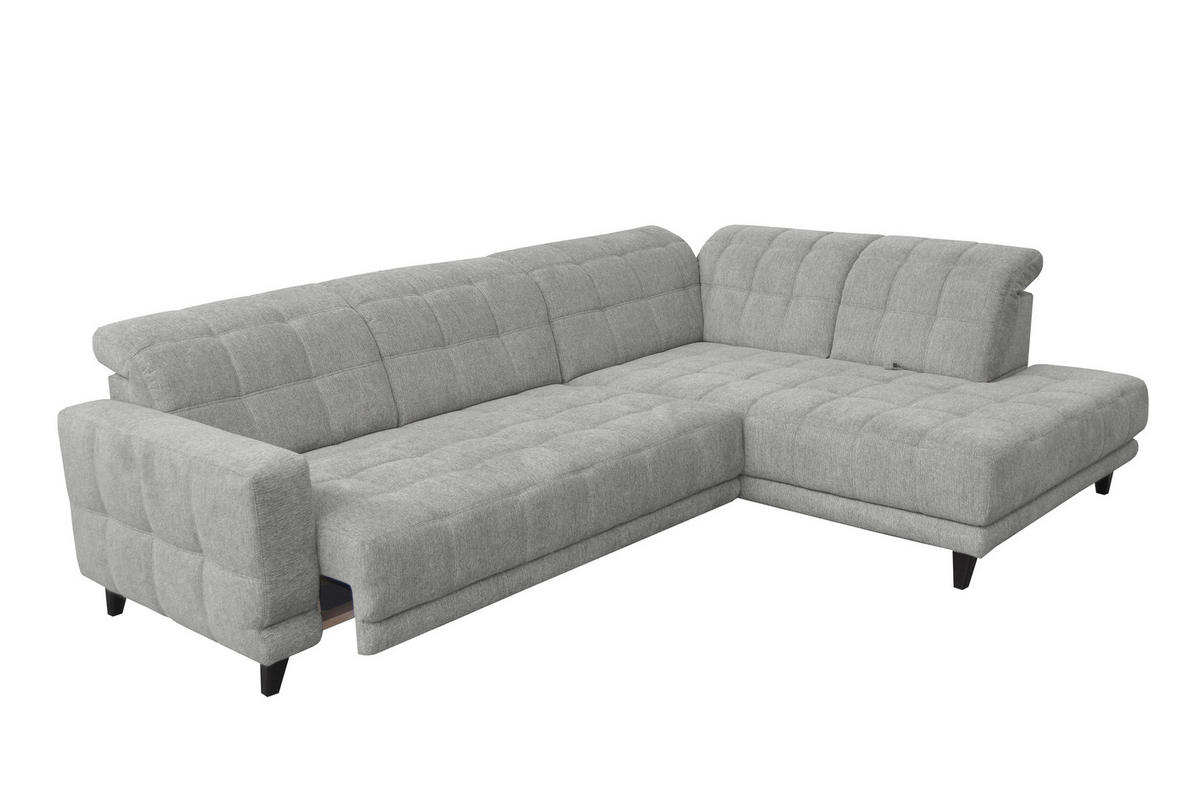 ECKSOFA Grau Webstoff  - Schwarz/Grau, Design, Holz/Textil (302/216cm) - Xora